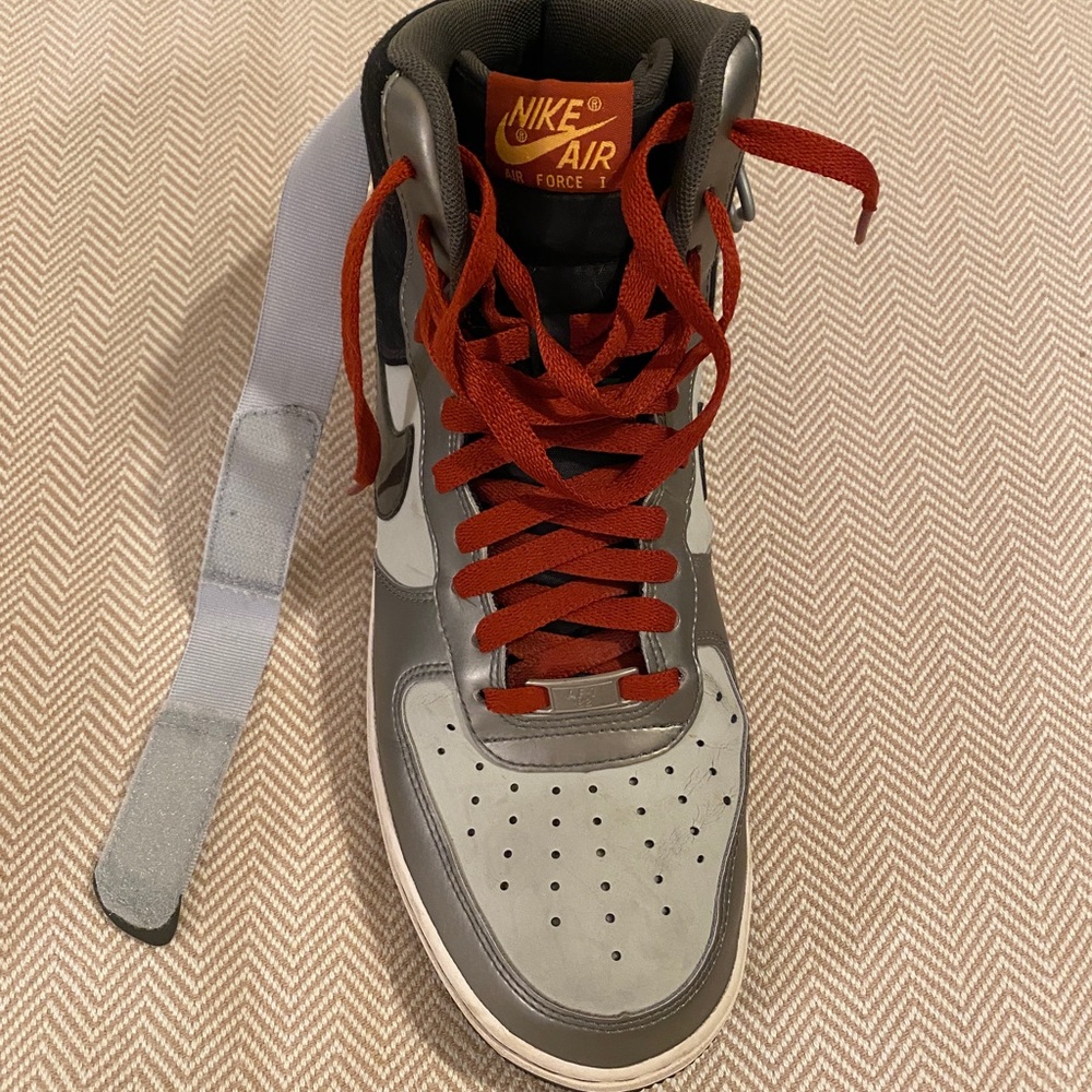 2013 Nike Air Force 1 AF1-82 Silver Gray High Tops - Picture 4 of 12